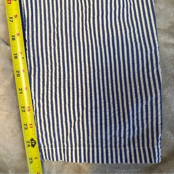 J.Crew Blue and White Striped Cotton Seersucker Ruffle Jumpsuit Size XXS - Picture 11 of 12
